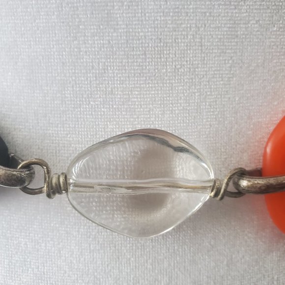 CHICO'S Chain Belt Medallion Glass Stone Rustic Silver Metal Southwestern Boho - Picture 9 of 9